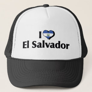I Love El Salvador Flag Trucker Hat