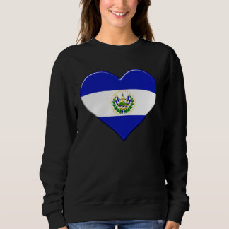 I love El Salvador National Flag Pride Heart Sweatshirt