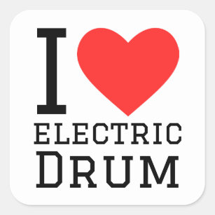 I love electric drum square sticker