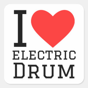 I love electric drum square sticker