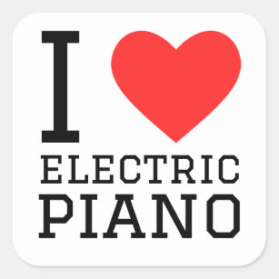 I love electric piano square sticker