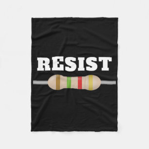 I Love Electricity Design Resist Resistor Symbol  Fleece Blanket