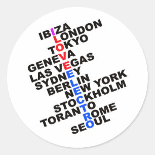I Love Electro Classic Round Sticker