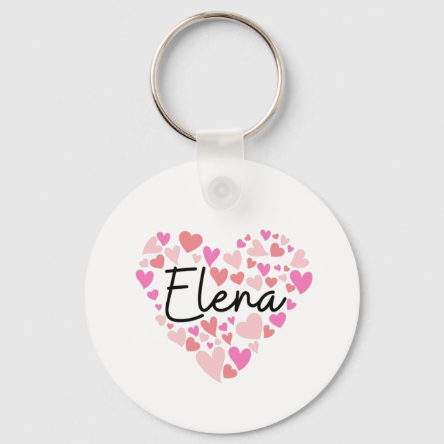I love Elena Key Ring (Front)