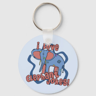 I Love Elephant Jokes Keychain