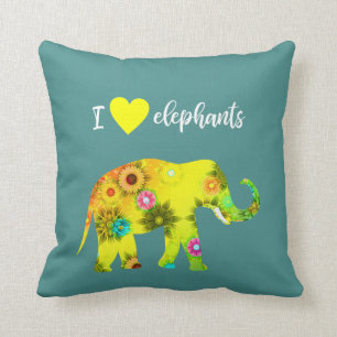 I Love Elephants Cushion