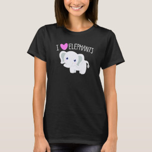 I LOVE ELEPHANTS Cute Heart Toddler Girls Kids Ani T-Shirt