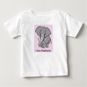 I love ELEPHANTS - Graphic animal- Nature Baby T-Shirt
