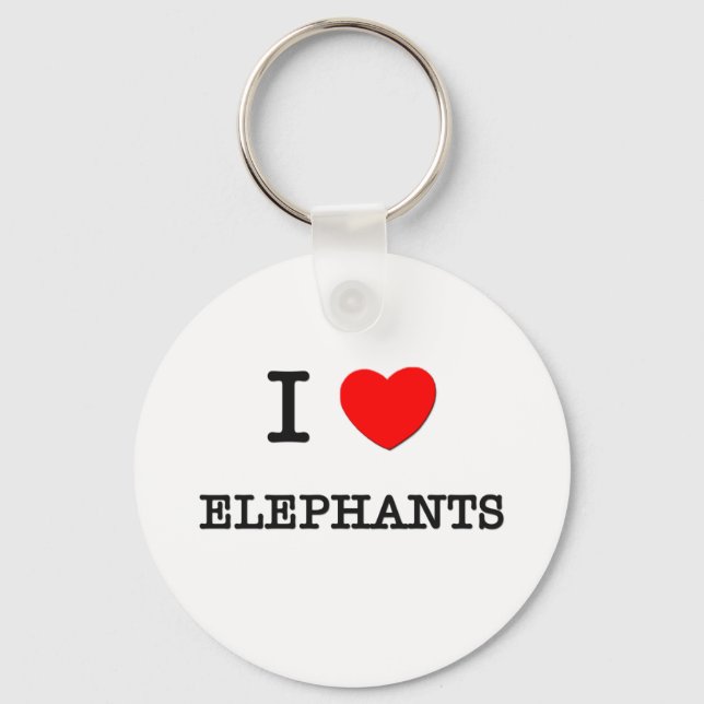 I Love ELEPHANTS Key Ring (Front)