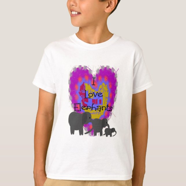 I love ELEPHANTS Kids T-shirt (Front)