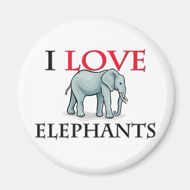 I Love Elephants Magnet (Front)