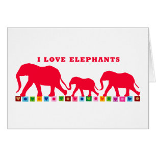 I Love Elephants (Red)