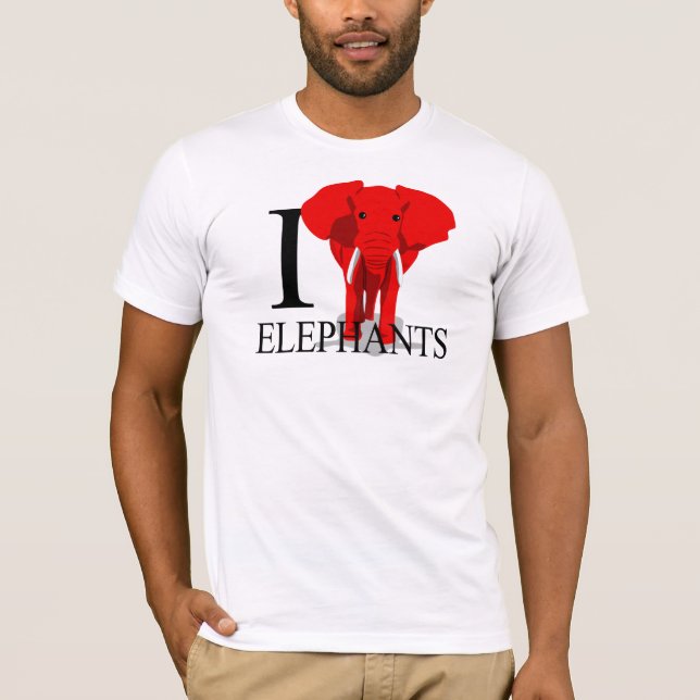 I Love Elephants T-shirts (Front)