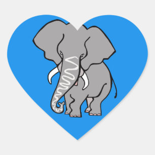 I love ELEPHANTS - Wildlife - Nature - Blue Heart Sticker