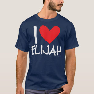 I Love Elijah Name Heart Personalised Men Guy BFF T-Shirt