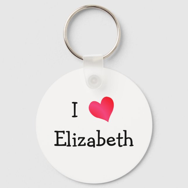 I Love Elizabeth Key Ring (Front)