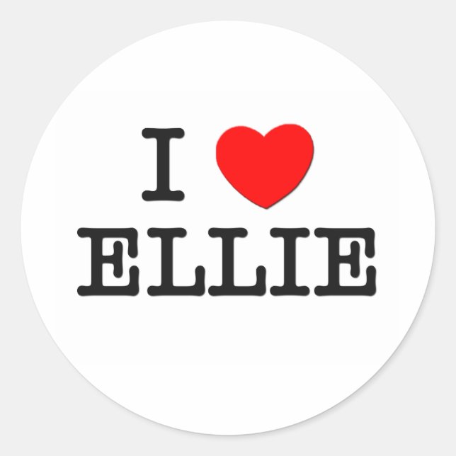 I Love Ellie Classic Round Sticker (Front)