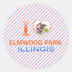 I Love Elmwood Park, IL Classic Round Sticker