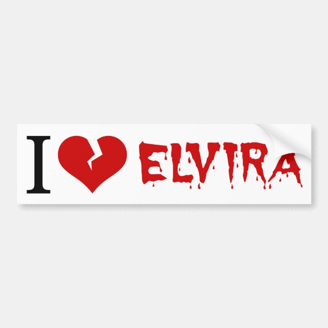 I Love Elvira Broken Heart Bumper Sticker (Front)