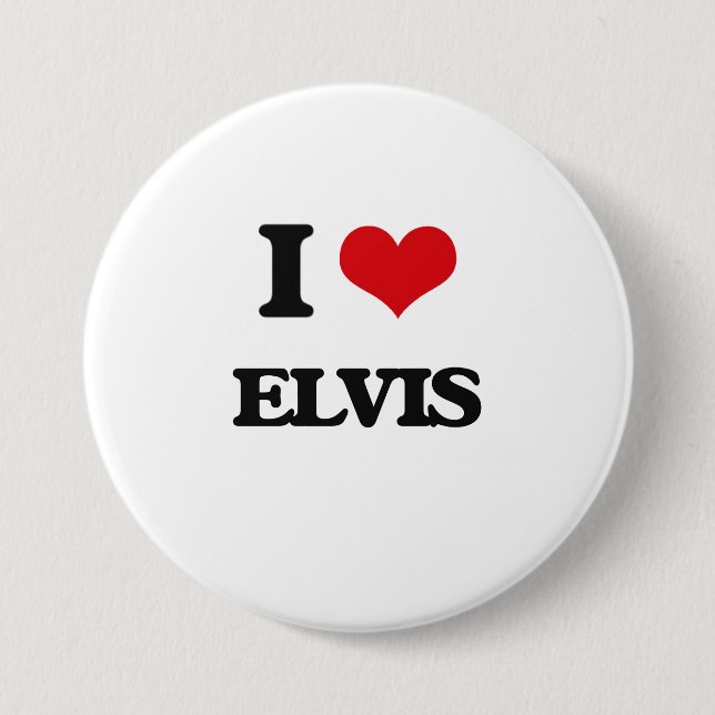 I Love Elvis 7.5 Cm Round Badge (Front)