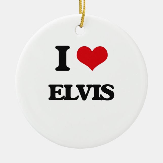 I Love Elvis Ceramic Tree Decoration (Front)