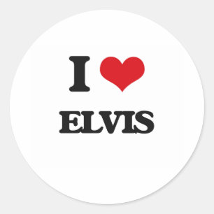 I Love Elvis Classic Round Sticker