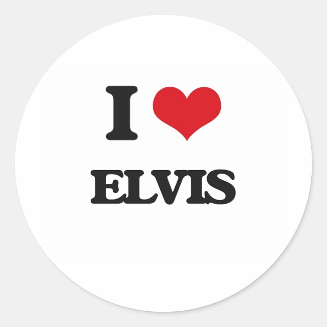 I Love Elvis Classic Round Sticker (Front)