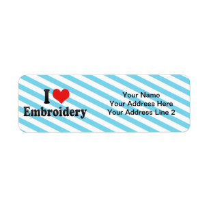 I Love Embroidery Return Address Label