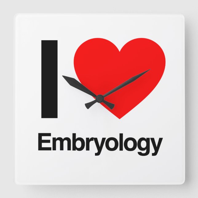 i love embryology square wall clock (Front)