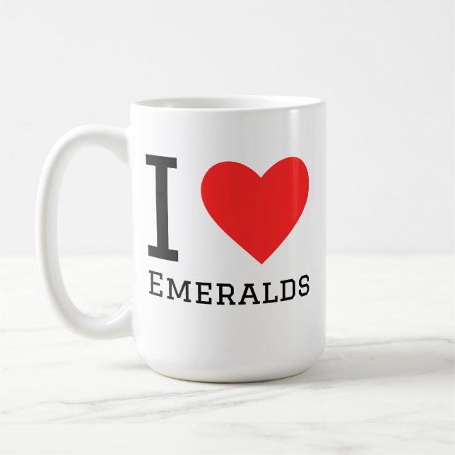 I love emeralds coffee mug (Left)