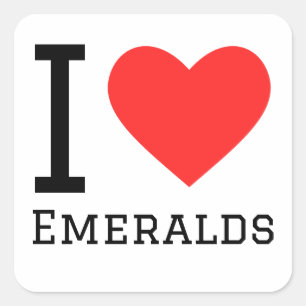 I love emeralds square sticker
