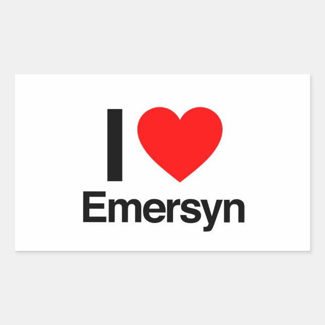 i love emersyn rectangular sticker (Front)