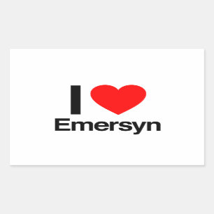 i love emersyn rectangular sticker