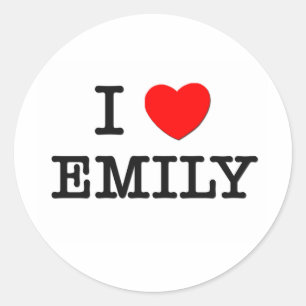 I Love Emily Classic Round Sticker