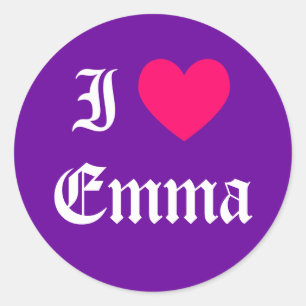 I Love Emma Classic Round Sticker
