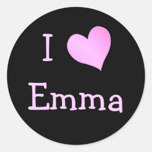 I Love Emma Classic Round Sticker
