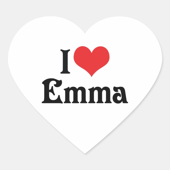 I Love Emma Heart Sticker (Front)