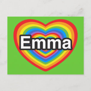 I love Emma. I love you Emma. Heart Postcard