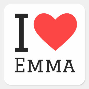 I love emma square sticker