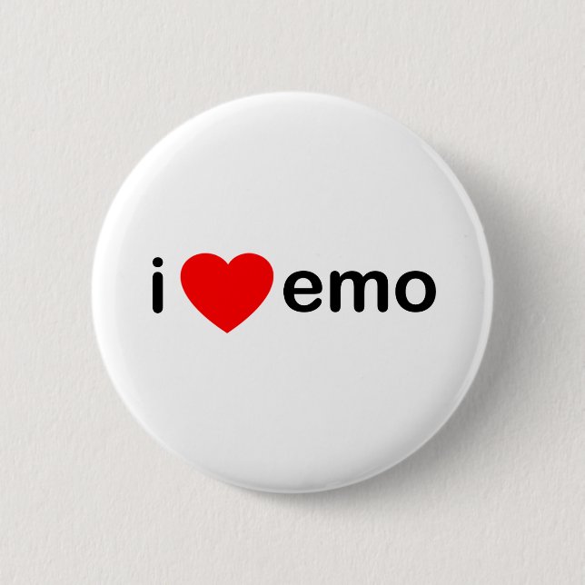 I Love Emo 6 Cm Round Badge (Front)