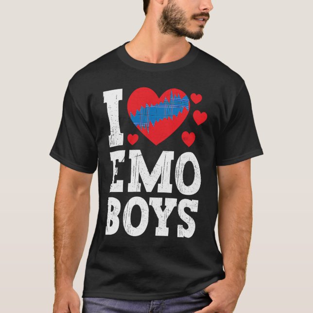 I Love Emo Boys  emo boys T-Shirt (Front)