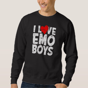 I Love Emo Boys Heart Cute Charming Men Women Hea Sweatshirt