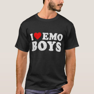 I Love Emo Boys Red Heart Boyfriend Outfit I Heart T-Shirt