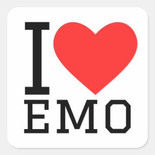 I love emo  square sticker