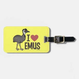 I Love Emus Luggage Tag