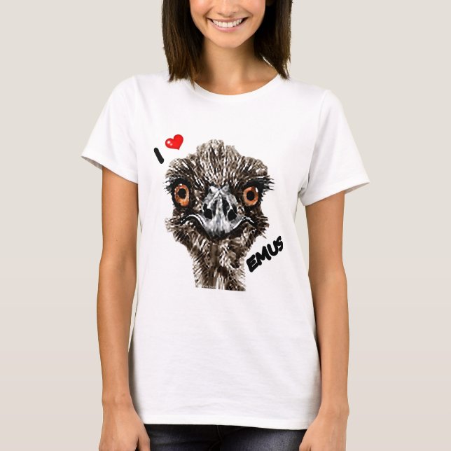 I LOVE EMUS T-Shirt (Front)