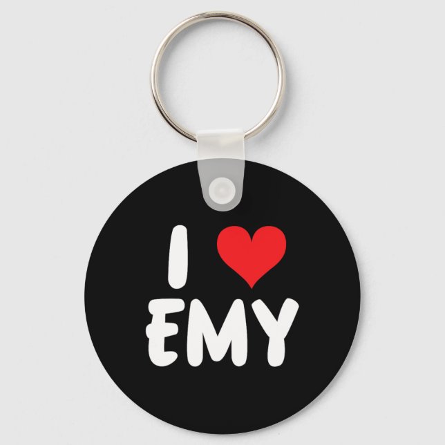 I Love Emy - Heart - Name  Key Ring (Front)