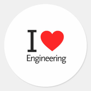 I Love Engineering Classic Round Sticker