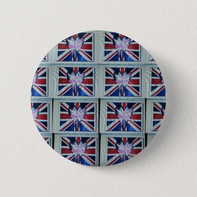 I Love England Art Print 6 Cm Round Badge (Front)