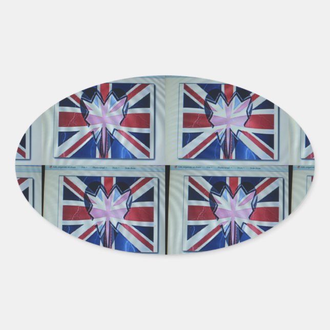 I Love England Art Print Oval Sticker (Front)